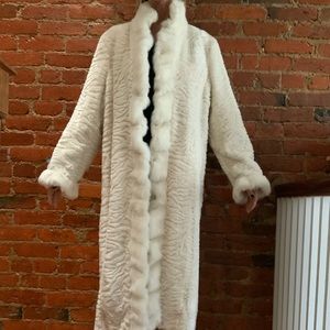 Faux fur ivory coat